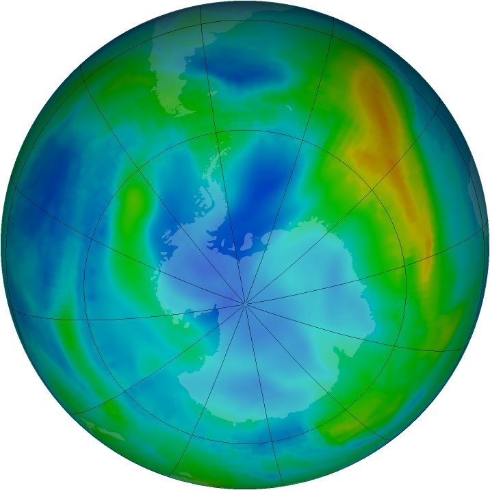 Antarctic ozone map for 04 June 2000